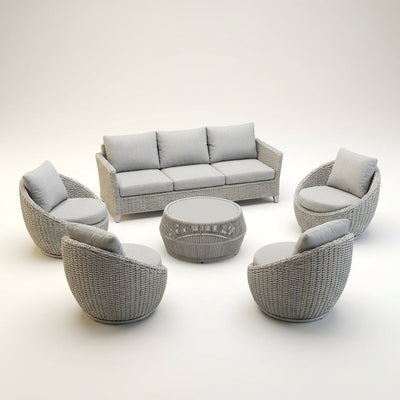 Outdoor Patio Furniture Set Built to Last Decades, Rust-Resistant Aluminum Frame, Olefin Rope Design, Thick Cushions