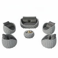 Outdoor Patio Furniture Set Built to Last Decades, Rust-Resistant Aluminum Frame, Olefin Rope Design, Thick Cushions