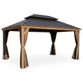 Hardtop Gazebo Built for All-Weather Use, 12x20 Aluminum Frame, Galvanized Steel Roof, Screens Included