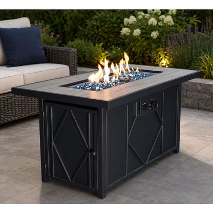 42 In. 60,000BTU Fire Pit Propane Gas Fire Pit Table Rectangular Tabletop