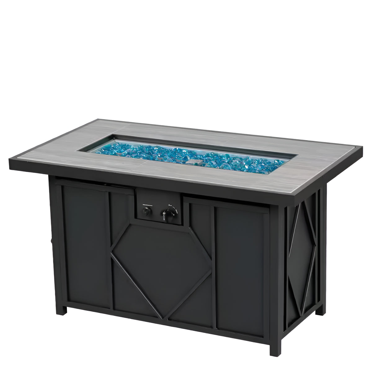 42 In. 60,000BTU Fire Pit Propane Gas Fire Pit Table Rectangular Tabletop