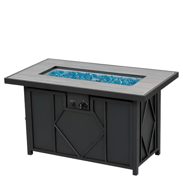 42 In. 60,000BTU Fire Pit Propane Gas Fire Pit Table Rectangular Tabletop