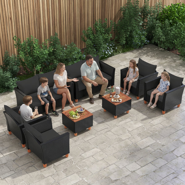 8-Piece Outdoor Conversation Set with Storage Coffee Table