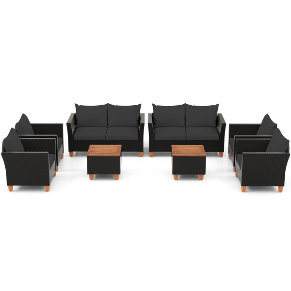 8-Piece Outdoor Conversation Set with Storage Coffee Table