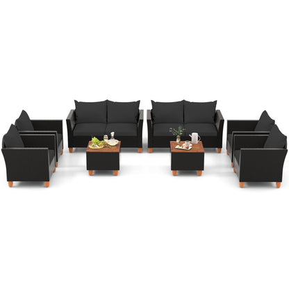8-Piece Outdoor Conversation Set with Storage Coffee Table