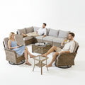 Patio Furniture Set Built to Last, 9 Pieces Wicker, Swivel Chairs, Modular Design, Garden Outdoor