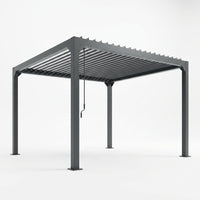 Louvered Pergola, Outdoor Pergola with Adjustable Louvered Roof, Reinforced Aluminum Frame, Integrated Drainage System, Hardtop Gazebo for Patio — Studio Shot