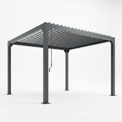Outdoor Pergola Built for Year-Round Use, Adjustable Louvered Roof, Heavy-Duty Aluminum Frame, Drainage System
