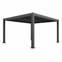 Outdoor Pergola Built for Year-Round Use, Adjustable Louvered Roof, Heavy-Duty Aluminum Frame, Drainage System