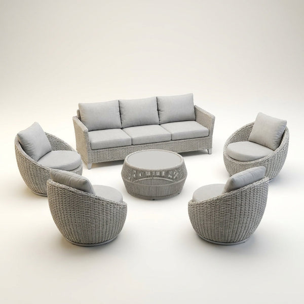 Outdoor Patio Furniture Set Built to Last Decades, Rust-Resistant Aluminum Frame, Olefin Rope Design, Thick Cushions — Studio Shot