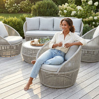 Outdoor Patio Furniture Set Built to Last Decades, Rust-Resistant Aluminum Frame, Olefin Rope Design, Thick Cushions — Lifestyle