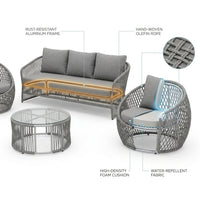 Outdoor Patio Furniture Set Built to Last Decades, Rust-Resistant Aluminum Frame, Olefin Rope Design, Thick Cushions — How It Works