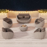 Outdoor Patio Furniture Set Built to Last Decades, Rust-Resistant Aluminum Frame, Olefin Rope Design, Thick Cushions
